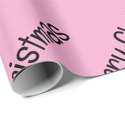 Merry Christmas Wrapping Baby Pink Geschenkpapier (Rolleneckpunkt)