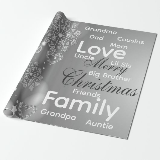 Merry Christmas Wrapping Family Love Friends Geschenkpapier (Ungerollt)