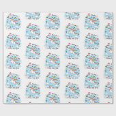 Merry Christmas Wrapping Unicorn Happy New Year  Geschenkpapier (Flach)