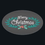 MERRY CHRISTMAS WREATH CHALKBOARD STICKERS<br><div class="desc">MERRY CHRISTMAS: Helle und fröhliche Kalkbrett im ovalen Stil Weihnachtsaufkleber mit lässigen handgezeichnet Typografie und farbenfrohen Heilige und Lorbeerblumenkranz. Das familienfreundliche Design eignet sich hervorragend für Kinder, Lehrer und Erwachsene mit jugendlichem Herzschlag. Kann auch als dekorative Umschlag Aufkleber oder einzigartige Geschenketiketten verwendet werden. Zeitgenössische, klassische, moderne und stilvolle Art und...</div>