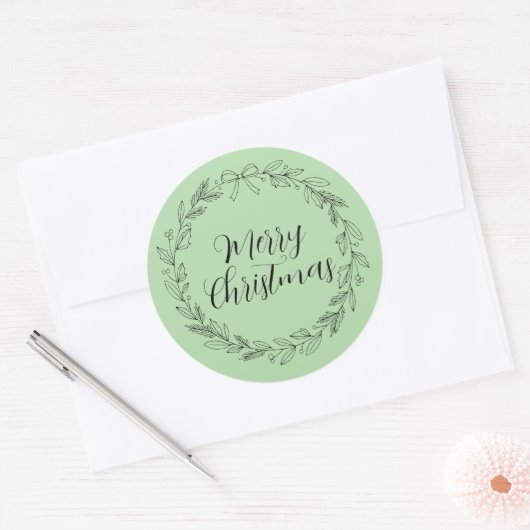 Merry Christmas wreath crest stickers and sealers (Umschlag)