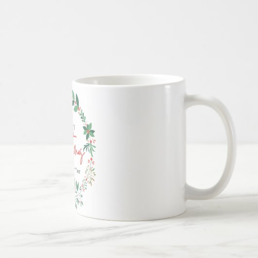 Merry Christmas Wreath Mug – Holiday & Mug, 11 oz Kaffeetasse (Rechts)