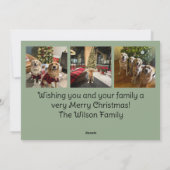 Merry Christmas Wreath Photo Card Feiertagskarte (Rückseite)
