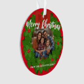 Merry Christmas Wreath Photo Personalized Family N Ornament (Vorderseite)