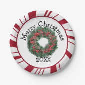 Merry Christmas Wreath Plates Pappteller (Vorderseite)