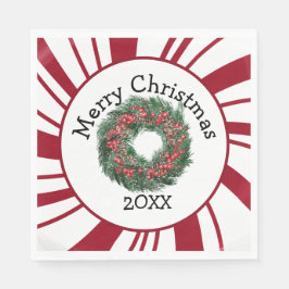 Merry Christmas Wreath Serviette
