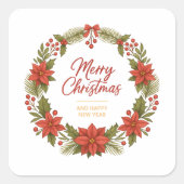 Merry Christmas Wreath Sticker – Holiday (Vorderseite)