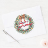 Merry Christmas wreath stickers and sealers (Umschlag)
