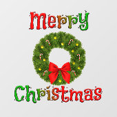 MERRY CHRISTMAS Wreath Window Cloning Fensteraufkleber (Blatt)