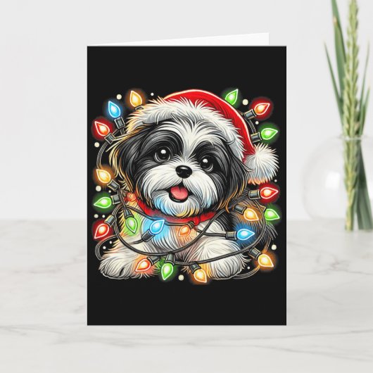 Merry Christmas Xmas Shih Tzu Santa Dog Men Women Karte (Vorderseite)