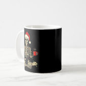 Merry Christmas Xmas Skull Skeleton Funny Matching Kaffeetasse (Vorderseite Links)
