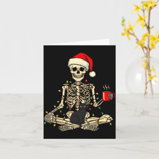 Merry Christmas Xmas Skull Skeleton Funny Matching Karte (Gelbe Blume)