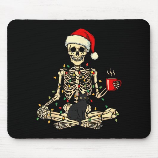 Merry Christmas Xmas Skull Skeleton Funny Matching Mousepad (Vorne)