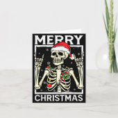 Merry Christmas Xmas Skull Skeleton Funny Men Wome Karte (Vorderseite)