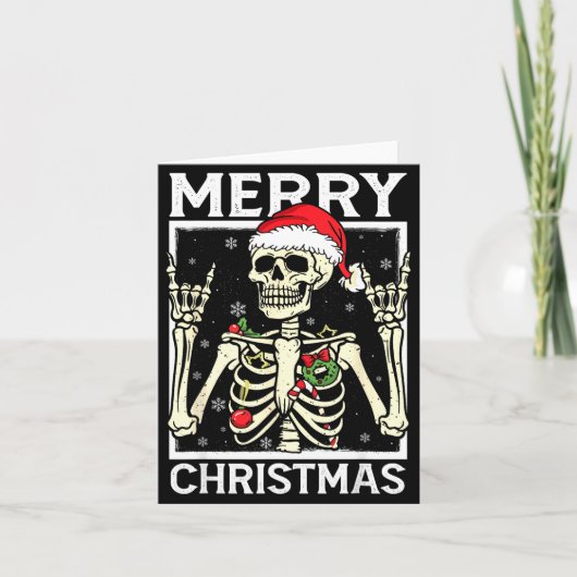 Merry Christmas Xmas Skull Skeleton Funny Men Wome Karte (Vorderseite)