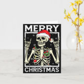 Merry Christmas Xmas Skull Skeleton Funny Men Wome Karte (Gelbe Blume)
