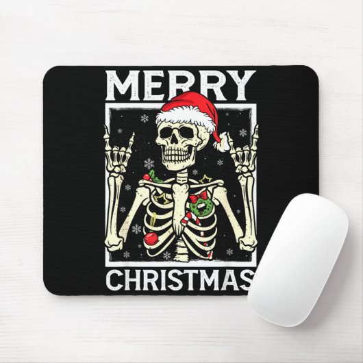 Merry Christmas Xmas Skull Skeleton Funny Men Wome Mousepad (Mit Mouse)