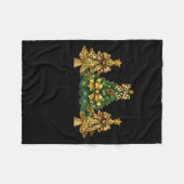 Merry Christmas Xmas Tree Leopard Print Coquette B Fleecedecke (Vorderseite (Horizontal))