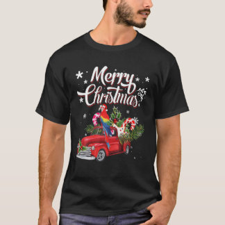 Merry Christmas Xmas Tree Red Truck Parrot Santa H T-Shirt