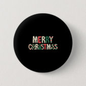 Merry Christmas Xmas Tree Santa Claus Family Pajam Button (Vorderseite)