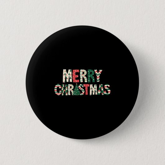 Merry Christmas Xmas Tree Santa Claus Family Pajam Button (Vorderseite)