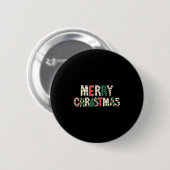 Merry Christmas Xmas Tree Santa Claus Family Pajam Button (Vorne & Hinten)