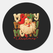 Merry Christmas Xmas Vibes Santa Latch Hook Yarn C Runder Aufkleber (Vorderseite)