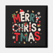 Merry Christmas Xmas Yarn Crochet Knitting Quilter Magnet (Vorne)