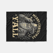 Merry Christmas Y’all Cowboy Western Santa Tee  Fleecedecke (Vorderseite (Horizontal))