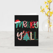 Merry Christmas Y’all Southern Christmas Tree Girl Karte (Gelbe Blume)