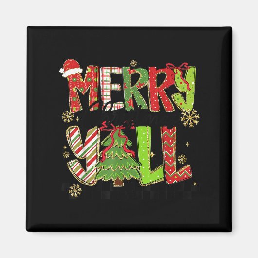 Merry Christmas Y’all Southern Christmas Tree Girl Magnet (Vorne)