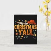 Merry Christmas Y’all Western Cowboy Cowgirl Boot  Karte (Gelbe Blume)