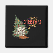 Merry Christmas Y’all Western Cowboy Holiday Men W Magnet (Vorne)