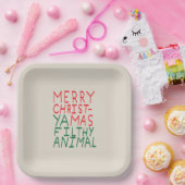Merry Christmas ya filthy animal typography Pappteller (Party)