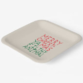 Merry Christmas ya filthy animal typography Pappteller (Gewinkelt)