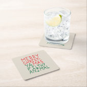 Merry Christmas ya filthy animal typography Rechteckiger Pappuntersetzer (Vor Ort)