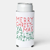 Merry Christmas ya filthy animal typography Selters Dosenkühler (Seltzer Vorderseite)