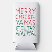 Merry Christmas ya filthy animal typography Selters Dosenkühler (Rückseite)