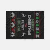 Merry Christmas Ya Filthy Liberal Ugly Knit Funny Fleecedecke (Vorderseite (Horizontal))