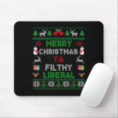 Merry Christmas Ya Filthy Liberal Ugly Knit Long S Mousepad (Mit Mouse)