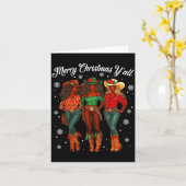 Merry Christmas Y'all Black Cowgirls African Chris Karte (Gelbe Blume)