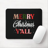 Merry Christmas Y'all Buffalo Plaid Pajamas Xmas C Mousepad (Mit Mouse)