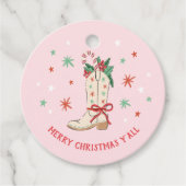 Merry Christmas Y'all Country Cowboy Boot Gift Geschenkanhänger (Vorderseite)
