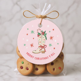 Merry Christmas Y'all Country Cowboy Boot Gift Geschenkanhänger