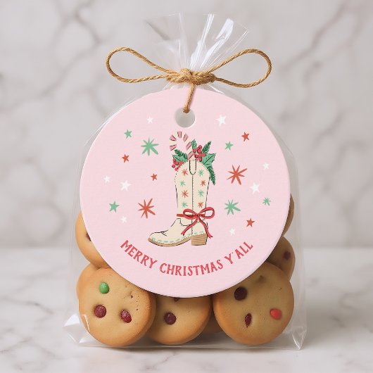 Merry Christmas Y'all Country Cowboy Boot Gift Geschenkanhänger