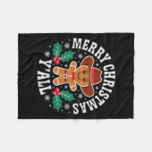 Merry Christmas Yall Gingerbread Cowboy Howdy West Fleecedecke (Vorderseite (Horizontal))