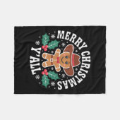 Merry Christmas Yall Gingerbread Cowboy Howdy West Fleecedecke (Vorderseite (Horizontal))