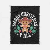Merry Christmas Yall Gingerbread Cowboy Howdy West Fleecedecke (Vorderseite)