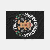 Merry Christmas Yall Gingerbread Cowboy Howdy West Fleecedecke (Vorderseite (Horizontal))