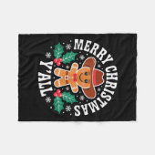 Merry Christmas Yall Gingerbread Cowboy Howdy West Fleecedecke (Vorderseite (Horizontal))